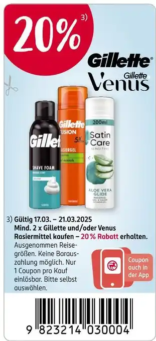 Rossmann Gillette 20% rabatt Angebot