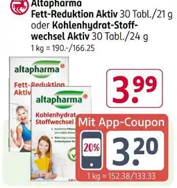 Rossmann Altapharma fett-reduktion aktiv oder kohlenhydrat-stoffwechsel aktiv Angebot