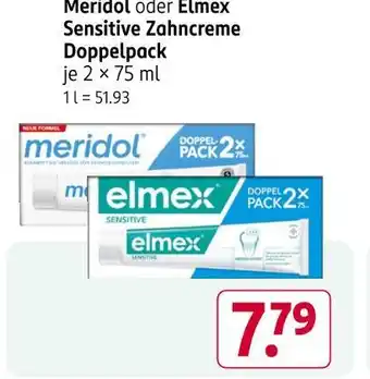 Rossmann Meridol oder elmex sensitive zahncreme doppelpack Angebot