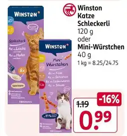 Rossmann Winston katze schleckerli oder mini-würstchen Angebot