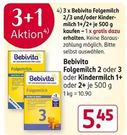 Rossmann Bebivita folgemilch 2 oder 3 oder kindermilch 1+ oder 2+ Angebot