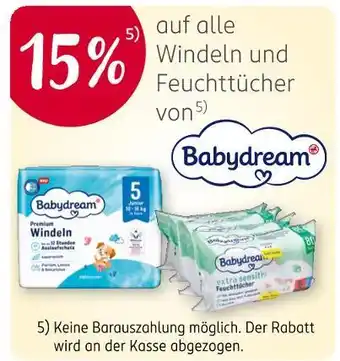 Rossmann Babydream 15 % Angebot