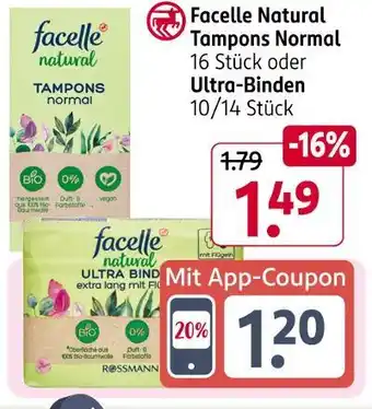 Rossmann Facelle tampons normal ultra-binden Angebot