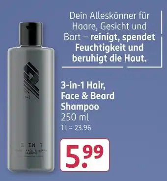 Rossmann 3-in-1 hair, face & beard shampoo Angebot