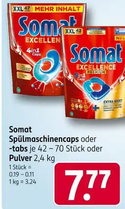 Rossmann Somat spülmaschinencaps oder pulver Angebot