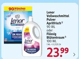 Rossmann Lenor vollwaschmittel pulver aprilfrisch oder flüssig blütentraum Angebot