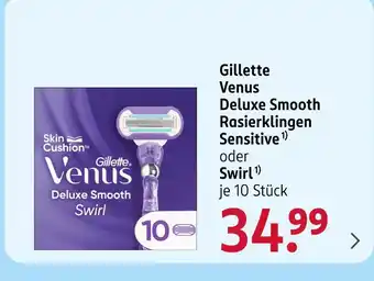 Rossmann Gillette venus deluxe smooth rasierklingen sensitive oder swirl Angebot