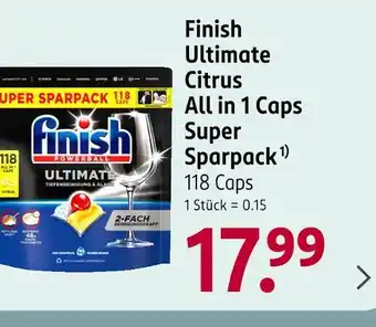 Rossmann Finish ultimate citrus all in 1 caps super sparpack Angebot