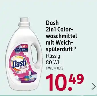 Rossmann Dash 2in1 colorwaschmittel mit weichspülerduft Angebot