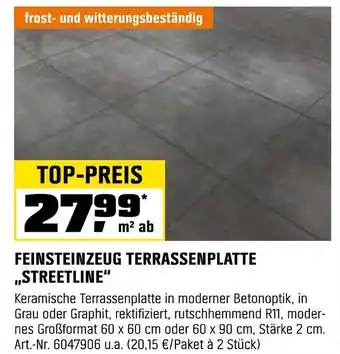 OBI Feinsteinzeug terrassenplatte streetline Angebot