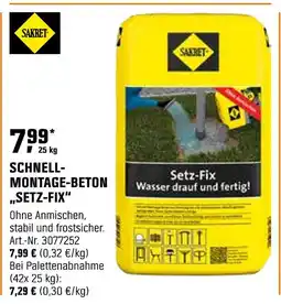 OBI Sakret schnell-montage-beton setz-fix Angebot