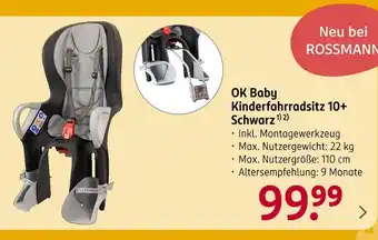 Rossmann Ok baby kinderfahrradsitz 10+ schwarz Angebot