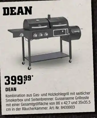 OBI Dean kombination aus gas- und holzkohlegrill Angebot