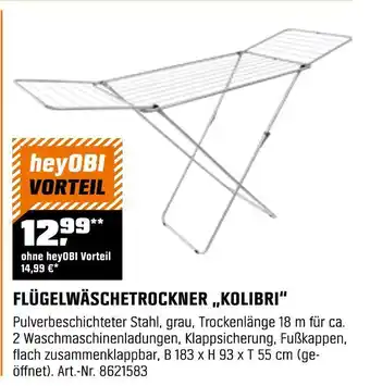 OBI Kolibri flügelwäschetrockner Angebot