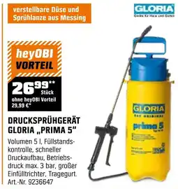 OBI Gloria drucksprühgerät prima 5 Angebot