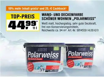 OBI Schöner wohnen wand- und deckenfarbe polarweiss Angebot