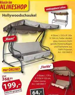 Sonderpreis Baumarkt Hollywoodschaukel ,,Miami" Angebot