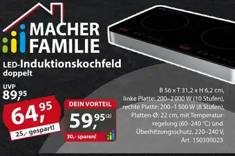 Sonderpreis Baumarkt LED-Induktionskochfeld doppelt Angebot