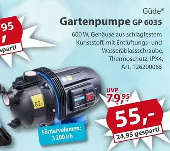 Sonderpreis Baumarkt Güde Gartenpumpe GP 6035 Angebot