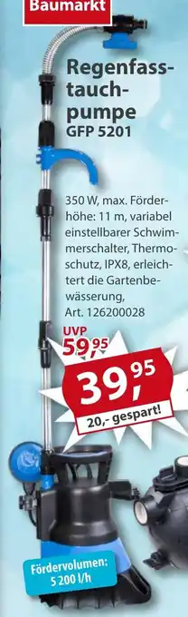 Sonderpreis Baumarkt Güde Regenfasstauchpumpe GFP 5201 Angebot