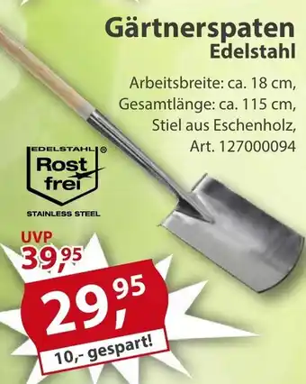 Sonderpreis Baumarkt Gärtnerspaten Edelstahl Angebot