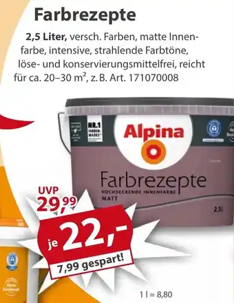 Sonderpreis Baumarkt Alpina Farbrezepte Angebot