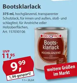 Sonderpreis Baumarkt DECOPRO Bootsklarlack Angebot