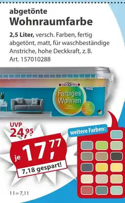 Sonderpreis Baumarkt DECOPRO abgetönte Wohnraumfarbe Angebot