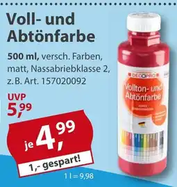 Sonderpreis Baumarkt DECOPRO Voll- und Abtönfarbe Angebot