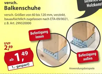 Sonderpreis Baumarkt versch. Balkenschuhe Angebot