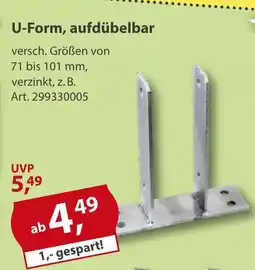 Sonderpreis Baumarkt Pfostenträger U-Form, aufdübelbar Angebot