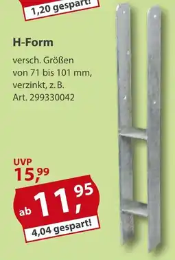 Sonderpreis Baumarkt Pfostenträger H-Form Angebot