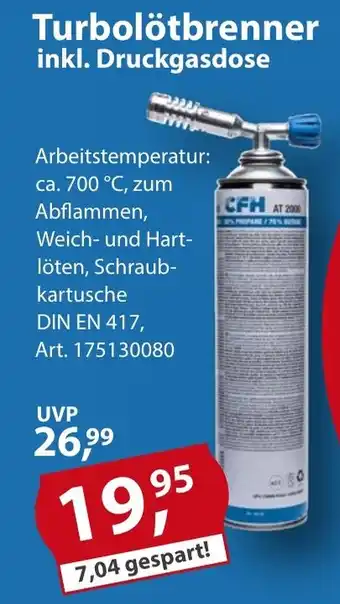 Sonderpreis Baumarkt Turbolötbrenner inkl. Druckgasdose Angebot