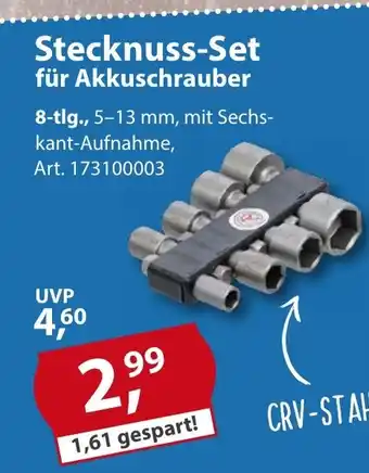 Sonderpreis Baumarkt Stecknuss-Set für Akkuschrauber Angebot