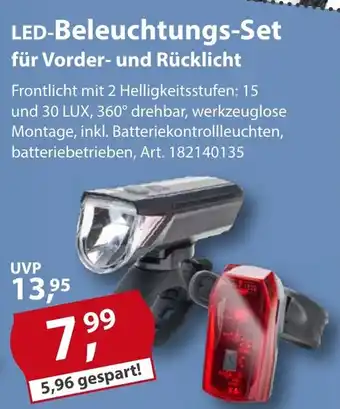 Sonderpreis Baumarkt LED-Beleuchtungs-Set für Vorder- und Rücklicht Angebot