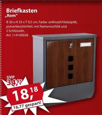 Sonderpreis Baumarkt Briefkasten "Rom" Angebot