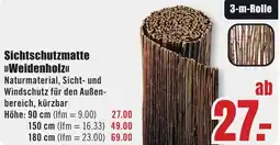 B1 Discount Baumarkt Sichtschutzmatte Weidenholz Angebot