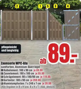 B1 Discount Baumarkt Zaunserie WPC-Alu Angebot