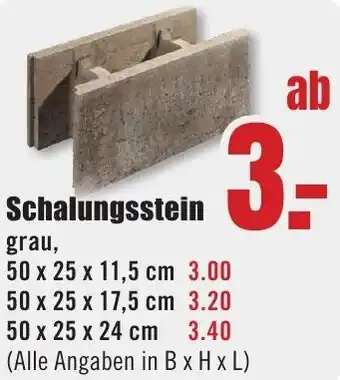B1 Discount Baumarkt Schalungsstein Angebot