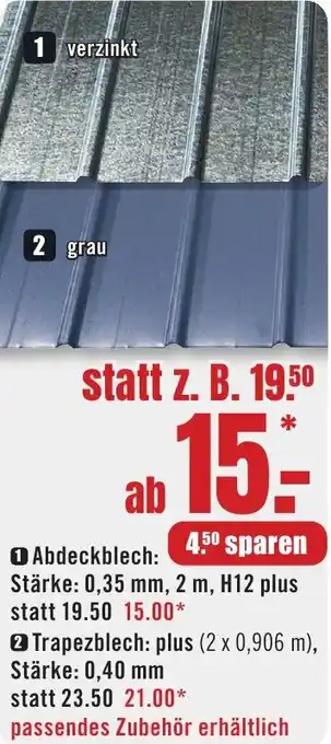 B1 Discount Baumarkt Abdeckblech Angebot