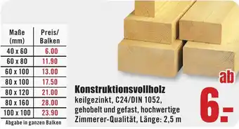 B1 Discount Baumarkt Konstruktionsvollholz Angebot