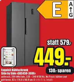 B1 Discount Baumarkt Exquisit Kühlschrank Side by Side SBS450-360E Angebot