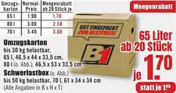 B1 Discount Baumarkt Umzugskarton Angebot