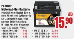 B1 Discount Baumarkt Panther Motorrad-Gel-Batterie Angebot