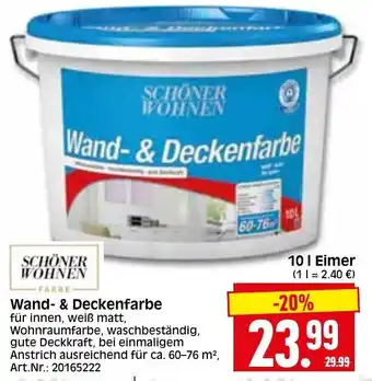 Herkules Baumarkt Schöner Wohnen Wand & Deckenfarbe 10L Angebot