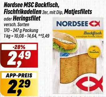 Simmel Nordsee MSC Backfisch, Fischfrikadellen, Matjesfilets oder Heringsfilet Angebot