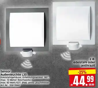 Herkules Baumarkt Sensor Außenleuchte L20 Angebot