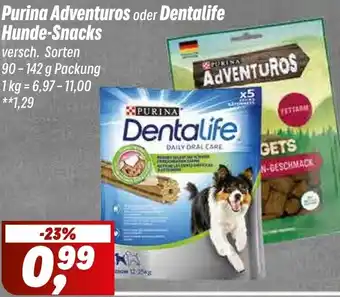 Simmel Purina Adventuros oder Dentalife Hunde-Snacks Angebot