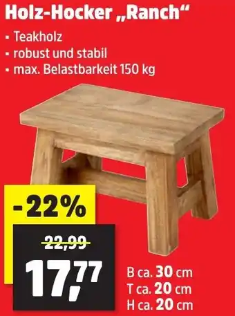 Thomas Philipps Holz-Hocker ,,Ranch" Angebot