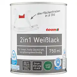 toom Baumarkt toom 2in1 Weißlack matt 750 ml Angebot